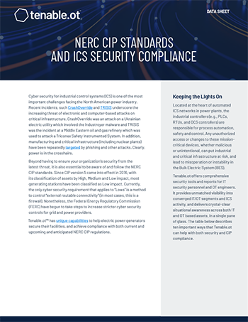NERC CIP标准和ICS安全合规。